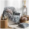 Image de Plaid imitation fourrure Antartic Gris 125x150