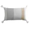 Image de Coussin Déco à Pompons "Iliade" 30x50cm Gris