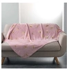 Image de Plaid 125 x 150 cm coral imprime metallise bloomy Rose/or