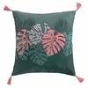 Image de Coussin à Pompons "Jardin Intérieur" 40x40cm Vert
