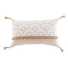 Image de Coussin Déco Imprimé "Bahina" 30x50cm Beige & Blanc