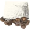 Image de Plaid Flanelle Pompons "Snowy" 125x150cm Naturel