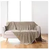 Image de Plaid Flanelle Uni "Arya" 180x220cm Taupe