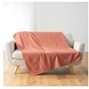 Image de Plaid Lucile en polycoton rose 220x240