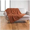 Image de Plaid bouclette unie Wooly terracotta 180x220