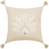 Image de Coussin Déco Avec Pompons "Majestia" 45x45cm Beige