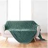 Image de Plaid Flanelle en Relief "Arya" 180x220cm Vert Cèdre