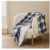 Image de Plaid tartan sherpa chaud anthracite 125x150 Ecossais
