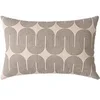 Image de Coussin Déco à Motifs Métallisés "Ondine" Polyester Coton Rectangulaire 40x60cm Beige Noir