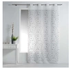 Image de Panneau a oeillets 140 x 240 cm voile sable brode petite fleur Blanc/Gris