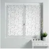 Image de Paire voilages 2 x petite fleur - 2 x 60 x 90 / blanc et gris