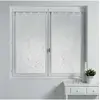 Image de Paire droite passants 2 x 60 x 120 cm voile sable brode petite fleur Blanc/Blanc