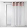 Image de Voilage a oeillets 140 x 240 cm voile sablé + haut coton Sibel Rose