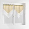 Image de Paire de Voilages "Duetto" 60x160cm Miel & Blanc