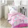 Image de Parure de lit enfant Licorne rose 140x200