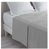 Image de Drap plat lit 1 personne 180 x 290 cm 100% coton 57 fils couleur gris Galet