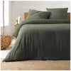 Image de Parure de lit gaze de coton kaki Angelia 240x220