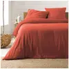 Image de Parure de lit gaze de coton rouge Angelia 240x220