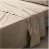 Image de Drap plat 1 personne 180x290 cm - Percale 100% coton Sable