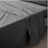 Image de Drap plat 2 personnes 240x300 cm - Percale 100% coton Anthracite