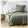 Image de Parure de lit gaze de coton kaki Angelia 140x200