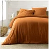 Image de Parure de lit 240x220 double gaze de coton orange Angelia