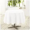 Image de Nappe ronde (0) 180 cm polyester uni essentiel Blanc