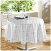 Image de Nappe Ronde en Toile Cirée "Abaca" 160cm Gris & Blanc