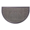 Image de Tapis d'Entrée Demi-Lune Feuilles 45x75cm Gris