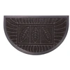 Image de Tapis d'Entrée Demi-Lune "Feuilles" 45x75cm Noir