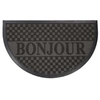 Image de Tapis d'Entrée Demi-Lune "Bonjour" 45x75 cm Noir