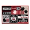 Image de Tapis de Cuisine "Digital Menu" 50x80cm Rouge