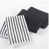 Image de 3 torchons 40 x 40 cm microfibre cuistot 2 unis/1 raye Noir