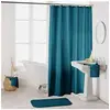 Image de Rideau de douche avec crochets 180 x 200 cm polyester uni essencia Petrole