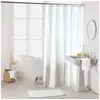 Image de Rideau de douche avec crochets 180 x 200 cm polyester uni essencia Blanc