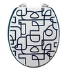 Image de Abattant WC Imprimé "Labyrinthe" 46cm Blanc