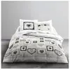 Image de Parure de lit Coton 2 personnes - 240x260 cm - Imprime Blanc Eden