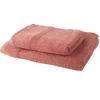 Image de Lot de 1 Drap de Bain 100% coton 70x30 cm + 1 Serviette de Bain 50x100 cm - Terracotta