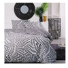 Image de Parure de lit 2 personnes - - 240x200 cm - 100% Coton - Noir et Blanc
