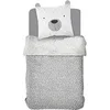 Image de parure de lit - housse de couette 140x200 + 2 taies d'oreiller 63x63 - 1 personne - funny2.6 - gris
