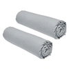 Image de Lot de 2 draps housses Essential - 140 x 190 cm - 2 personnes - 100% Coton - Acier