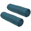 Image de Lot de 2 draps housses Essential - 140 x 190 cm - 2 personnes - 100% Coton - Paon