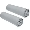 Image de Lot de 2 draps housses Essential - 160 x 200 cm - 2 personnse 100% Coton - Acier