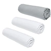 Image de Lot de 3 draps housses Essential - 140 x 190 cm - 2 personnes - 100% Coton - Craie/ Acier