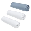 Image de Lot de 3 draps housses Essential - 160 x 200 cm - 2 personnes - 100% Coton - Craie/ Denim