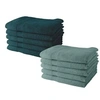 Image de Lot de 10 serviettes de Toilette 50x90 cm 100% Coton - 5 paon + 5 celadon
