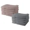 Image de Lot de 10 serviettes de Toilette 50x90 cm 100% Coton - 5 roses des sables + 5 acier