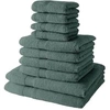 Image de Lot de 10 serviettes de bain comprenant 4 serviettes 30x50 + 4 serveites 50x90 + 2 Draps de bain 70x130cm 100% Coton - Céladon