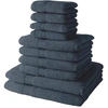 Image de Lot de 10 serviettes de bain comprenant 4 serviettes 30x50 + 4 serveites 50x90 + 2 Draps de bain 70x130 cm 100% Coton - Denim