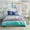 Image de Parure de lit - JAVA - 2 personnes - 240x220 cm - Coton - Imprimé Los Angeles - Bleu